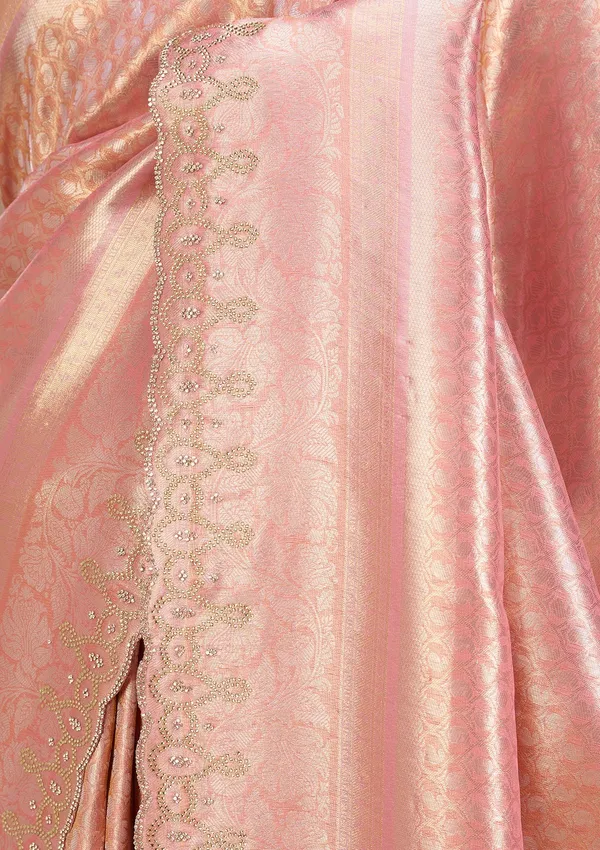 Onion_Pink_Swarovski_Art_Silk_Saree