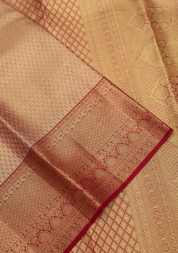 Peach_Dharmavaram_Tissue_Silk_Saree