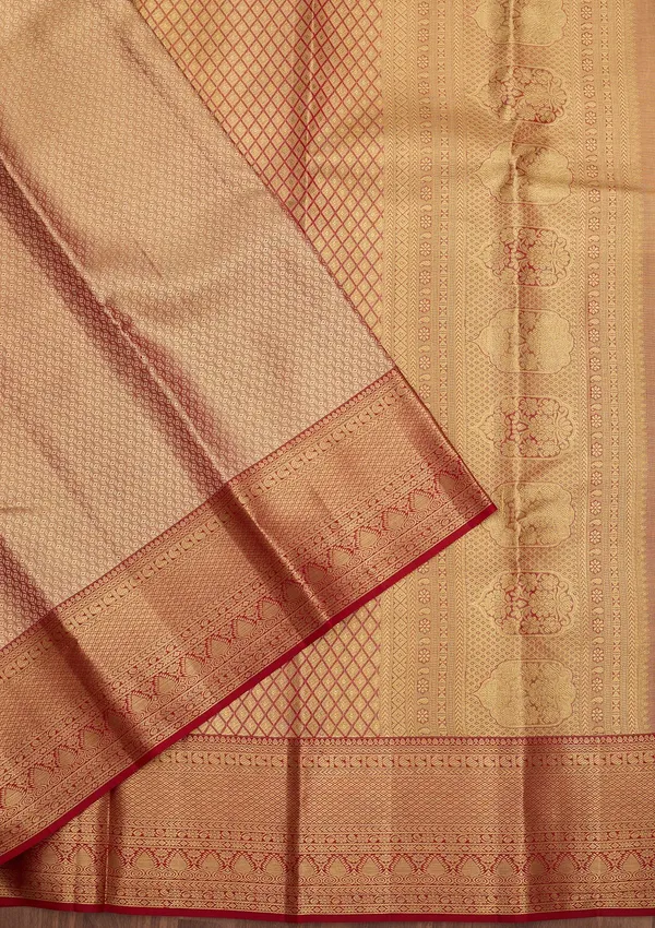 Peach_Dharmavaram_Tissue_Silk_Saree