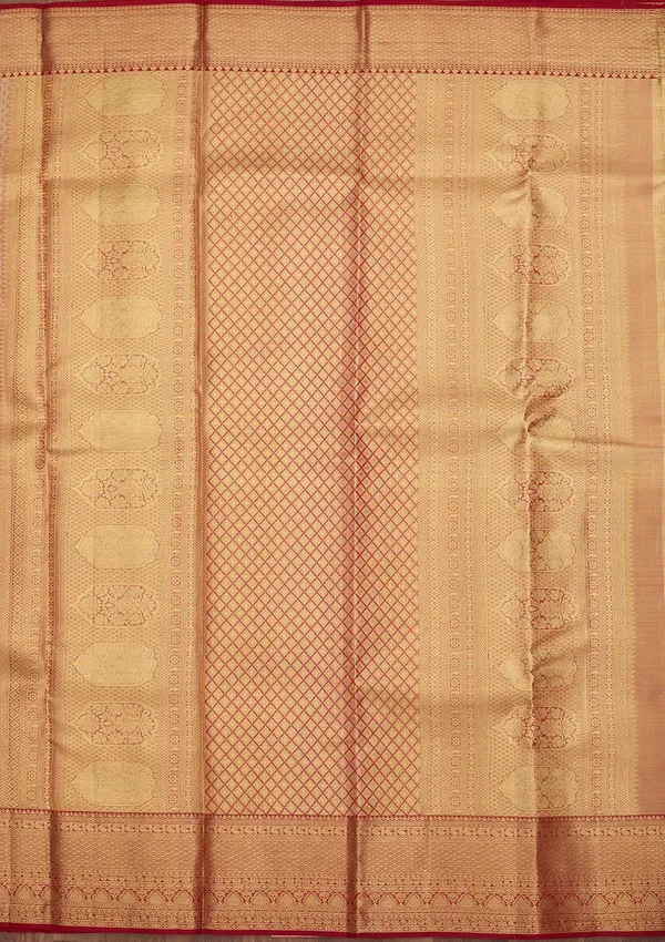 Peach_Dharmavaram_Tissue_Silk_Saree