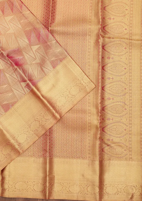 Peach_Dharmavaram_Tissue_Silk_Saree