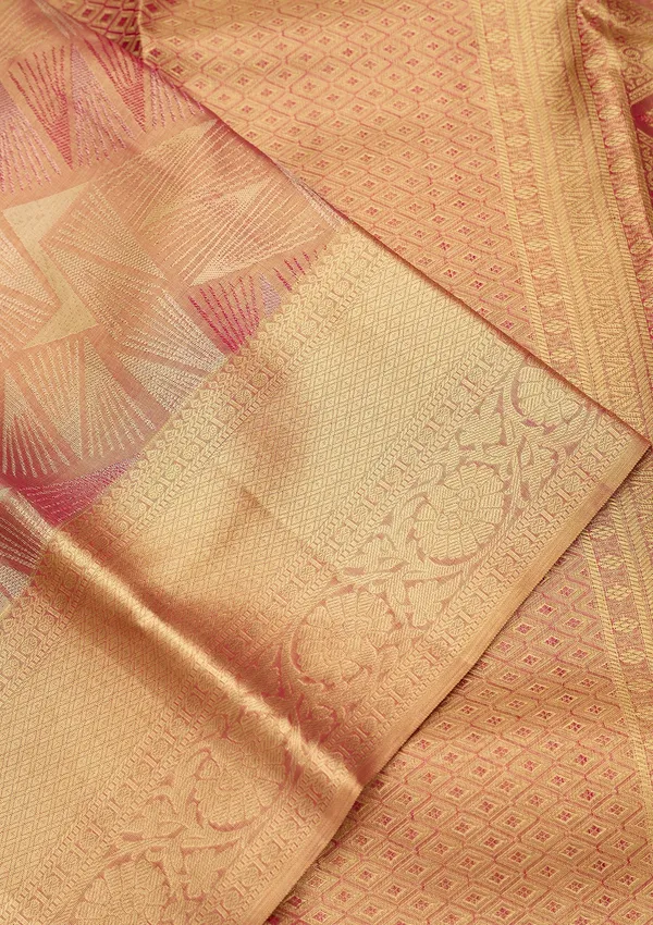 Peach_Dharmavaram_Tissue_Silk_Saree