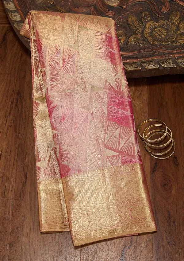 Peach_Dharmavaram_Tissue_Silk_Saree