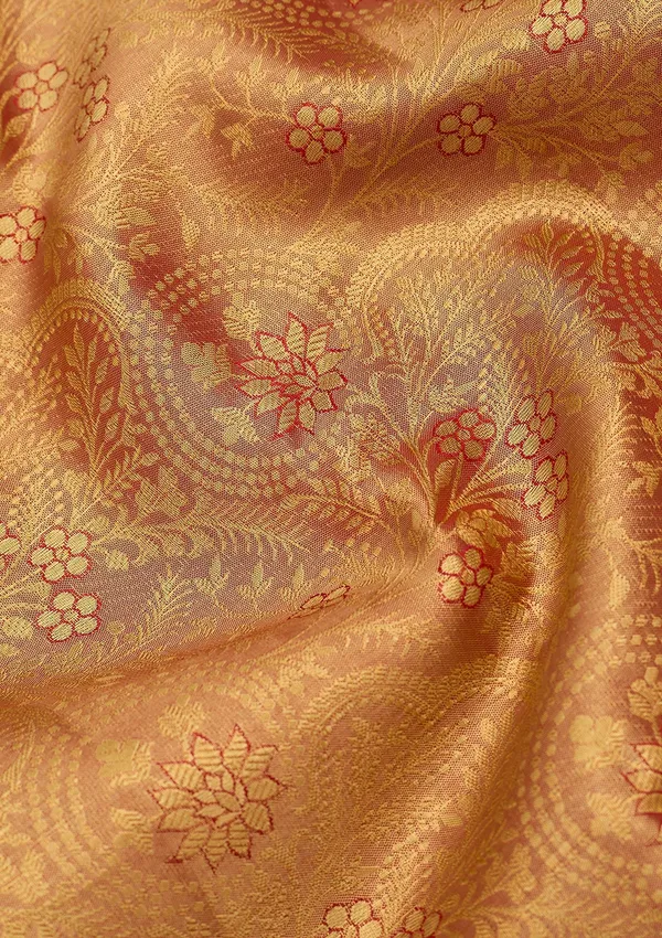 Peach_Dharmavaram_Tissue_Silk_Saree