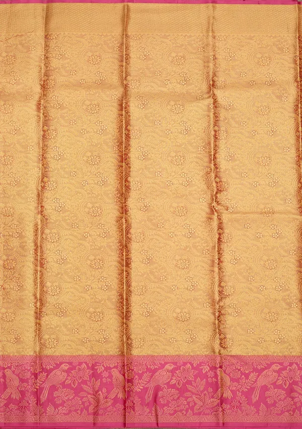 Peach_Dharmavaram_Tissue_Silk_Saree