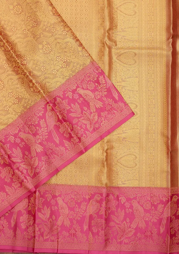Peach_Dharmavaram_Tissue_Silk_Saree