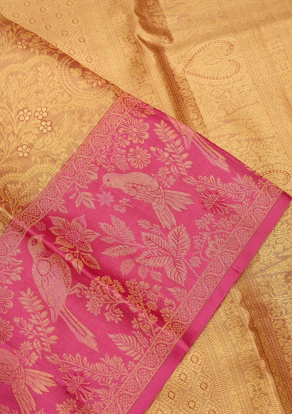 Peach_Dharmavaram_Tissue_Silk_Saree