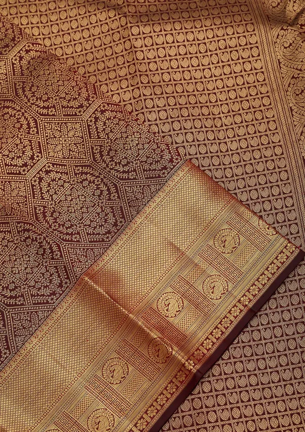 Maroon_Dharmavaram_Pure_Silk_Saree