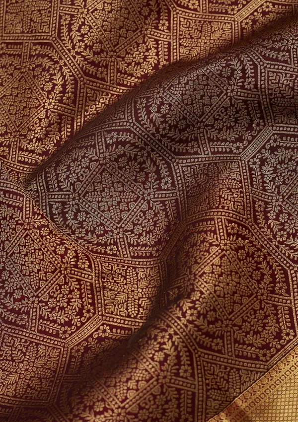 Maroon_Dharmavaram_Pure_Silk_Saree