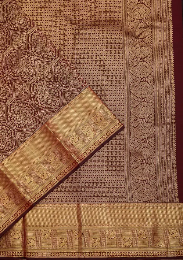 Maroon_Dharmavaram_Pure_Silk_Saree