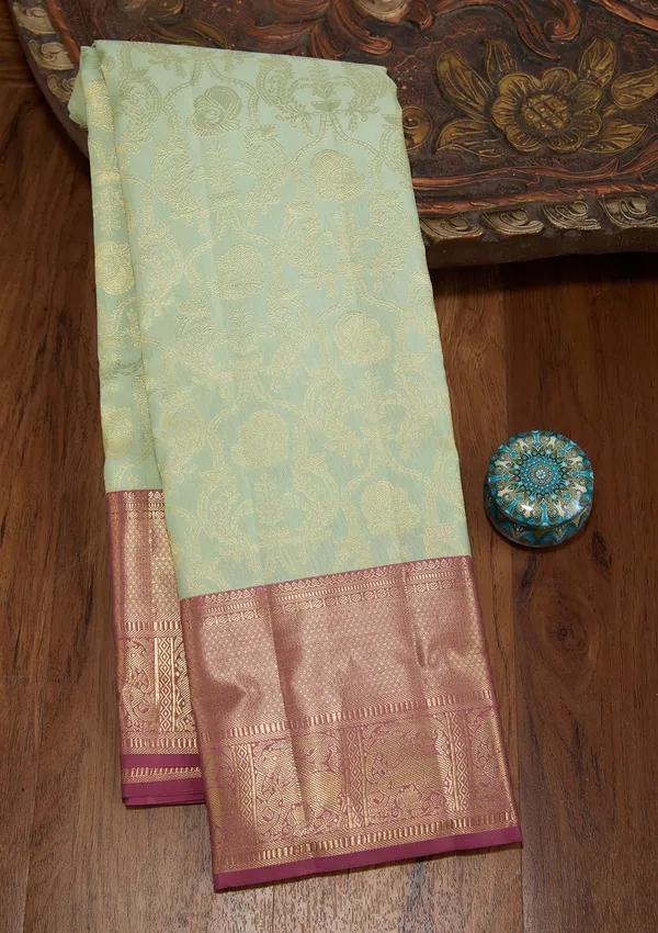 Sea_Green_Dharmavaram_Art_Silk_Saree