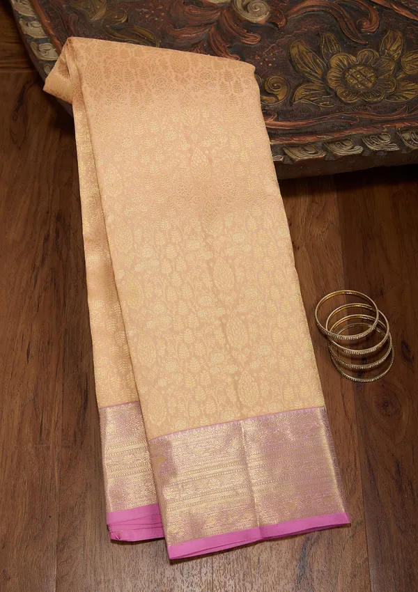 Peach_Dharmavaram_Art_Silk_Saree