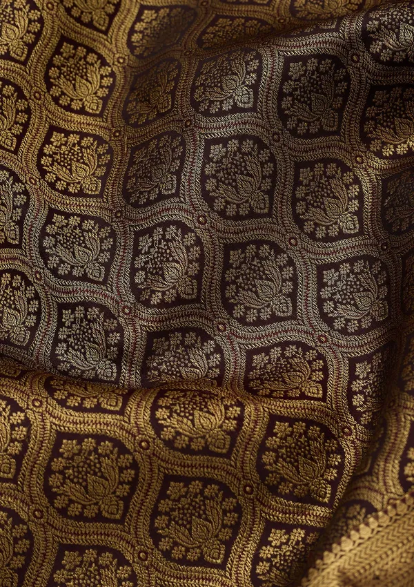 Brown_Dharmavaram_Pure_Silk_Saree