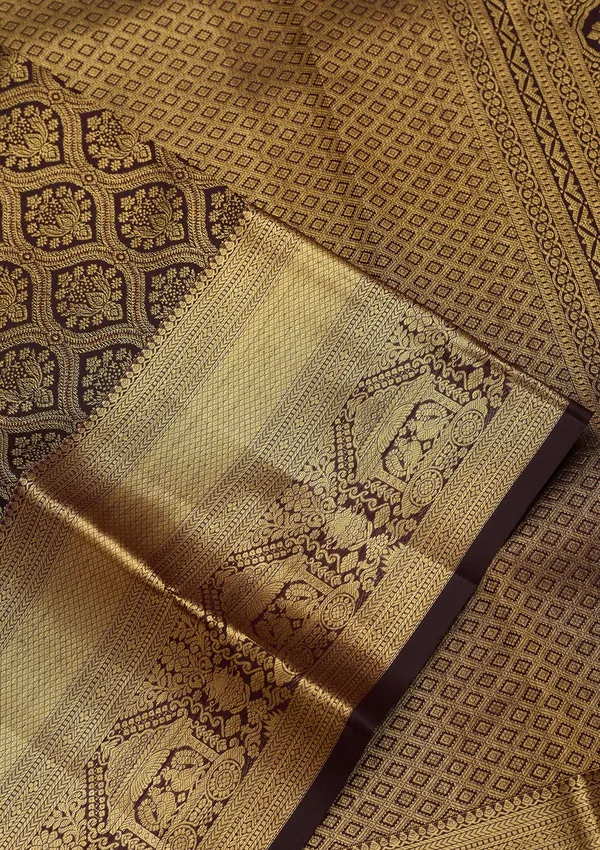 Brown_Dharmavaram_Pure_Silk_Saree