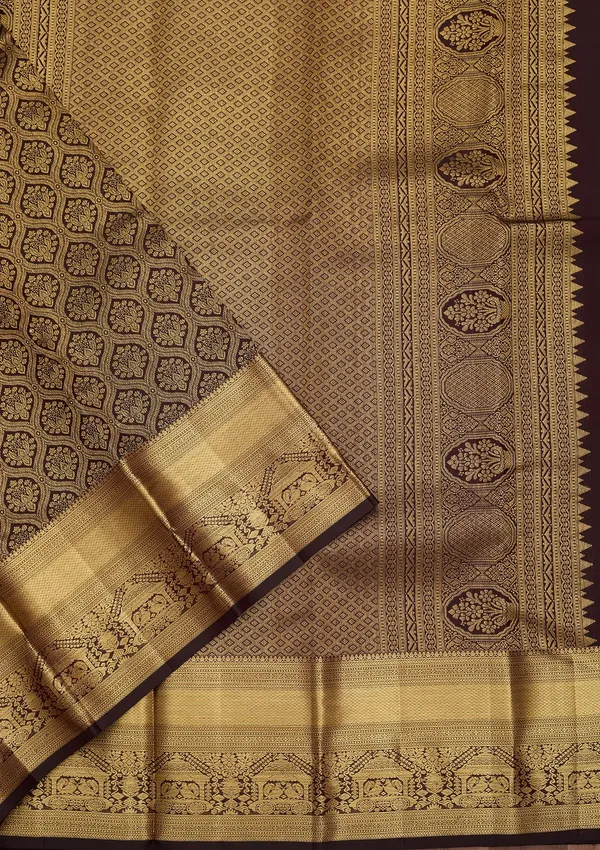 Brown_Dharmavaram_Pure_Silk_Saree