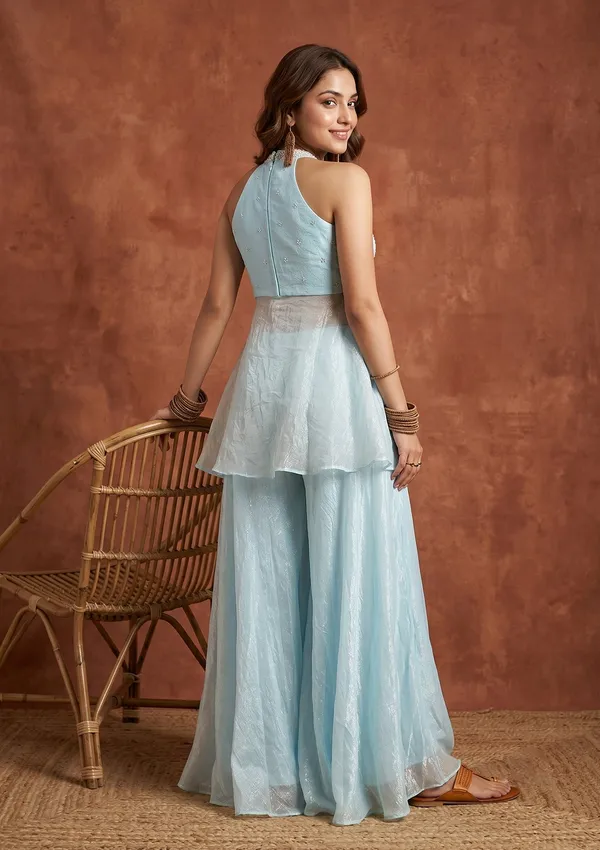 Sky_Blue_Cutdana_Tissue_Readymade_Salwar_Suit