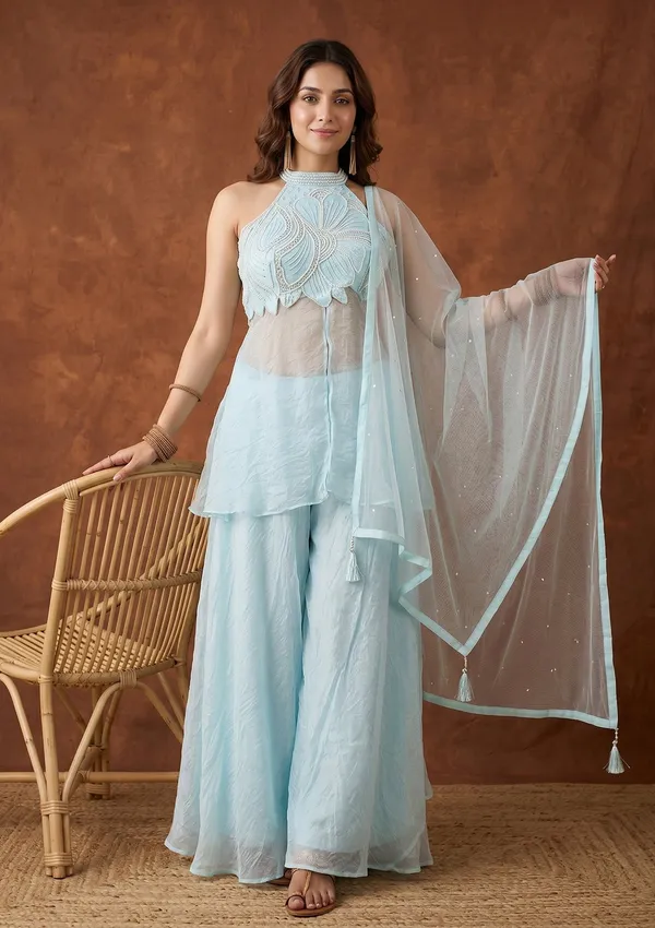 Sky_Blue_Cutdana_Tissue_Readymade_Salwar_Suit