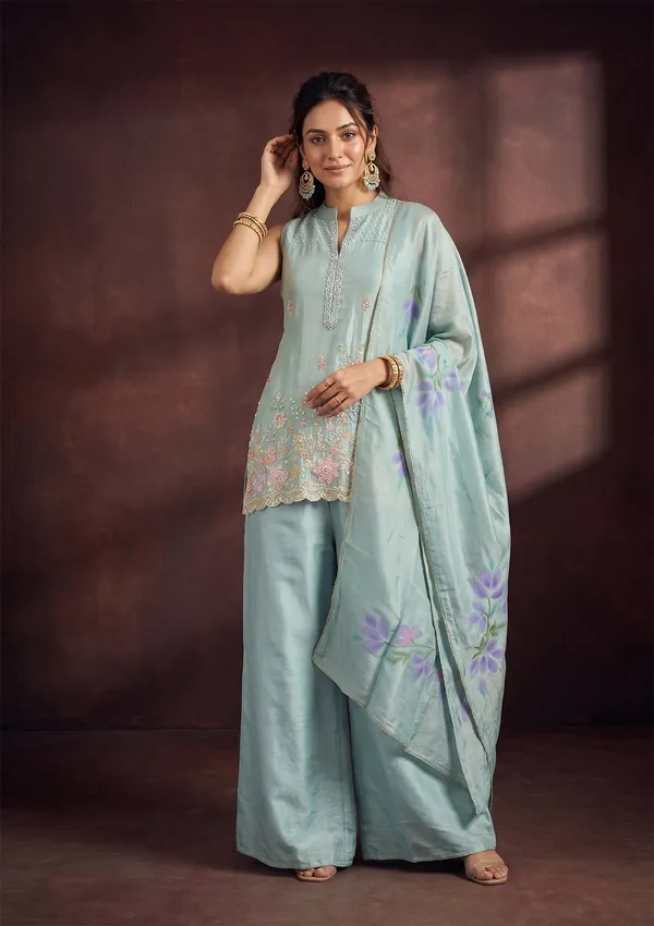 Sky_Blue_Cutdana_Tissue_Readymade_Salwar_Suit