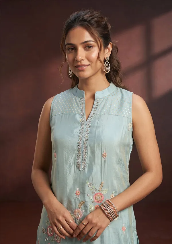 Sky_Blue_Cutdana_Tissue_Readymade_Salwar_Suit