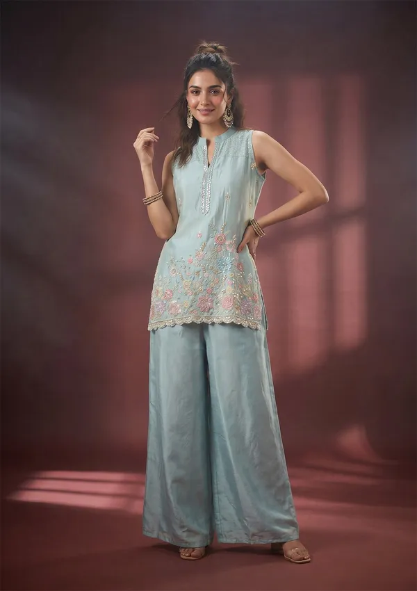 Sky_Blue_Cutdana_Tissue_Readymade_Salwar_Suit