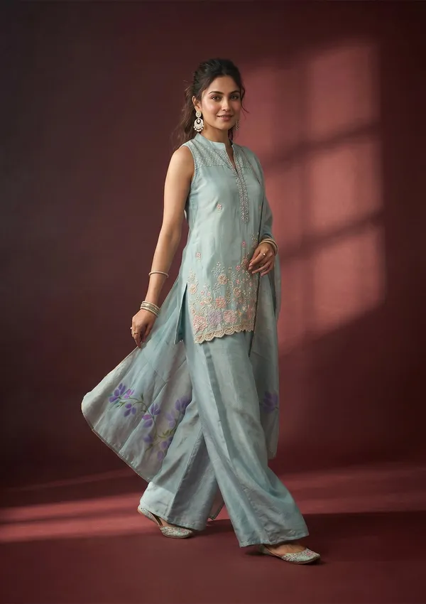Sky_Blue_Cutdana_Tissue_Readymade_Salwar_Suit
