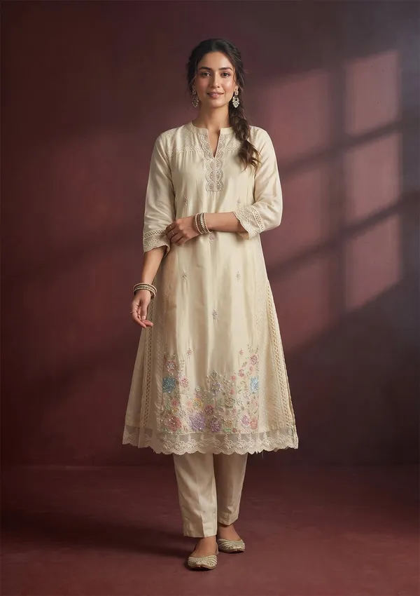 Cream_Cutdana_Tissue_Readymade_Salwar_Suit