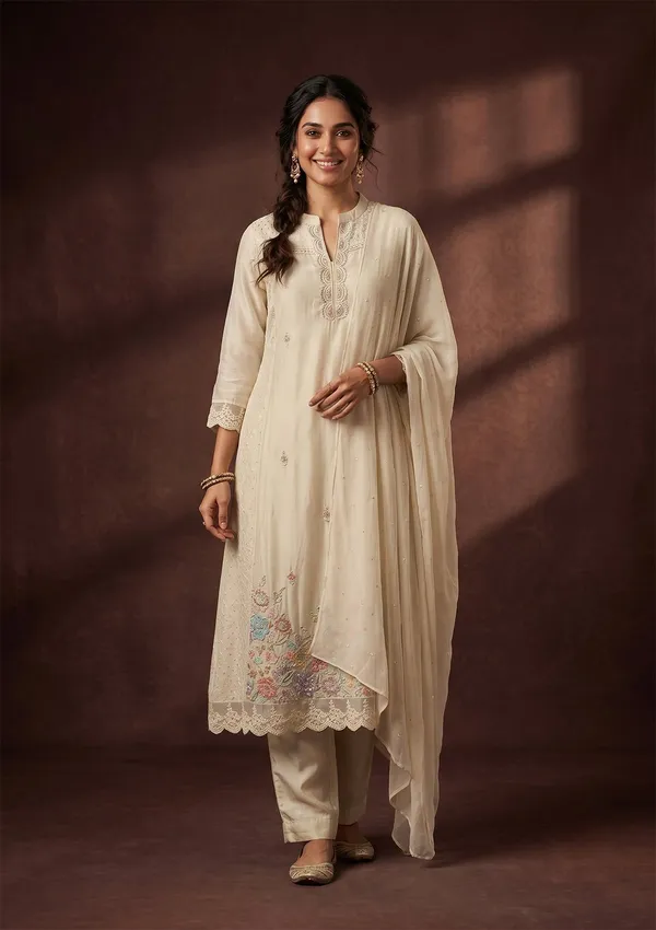 Cream_Cutdana_Tissue_Readymade_Salwar_Suit