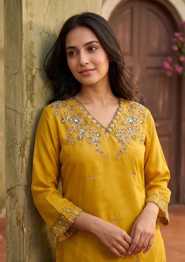 Mustard_Threadwork_Semi_Crepe_Readymade_Salwar_Suit