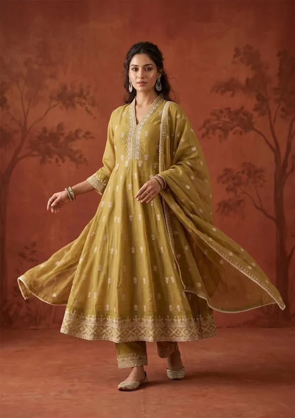 Mehandi_Green_Threadwork_Organza_Readymade_Salwar_Suit