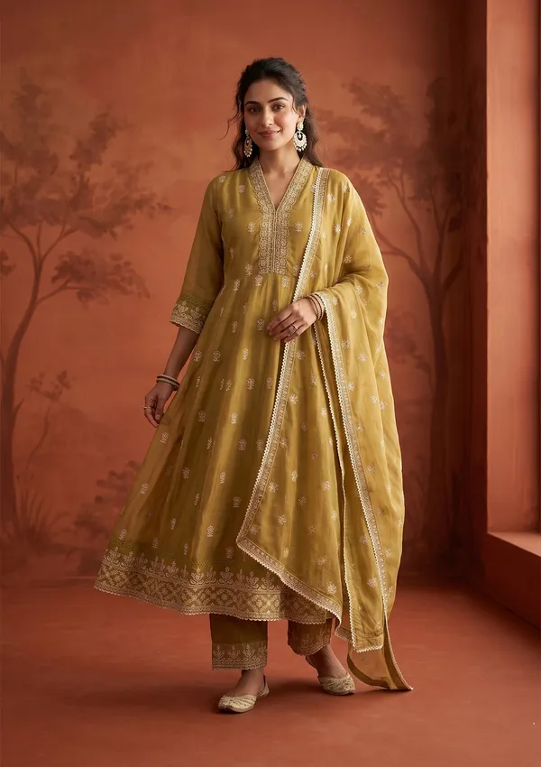 Mehandi_Green_Threadwork_Organza_Readymade_Salwar_Suit