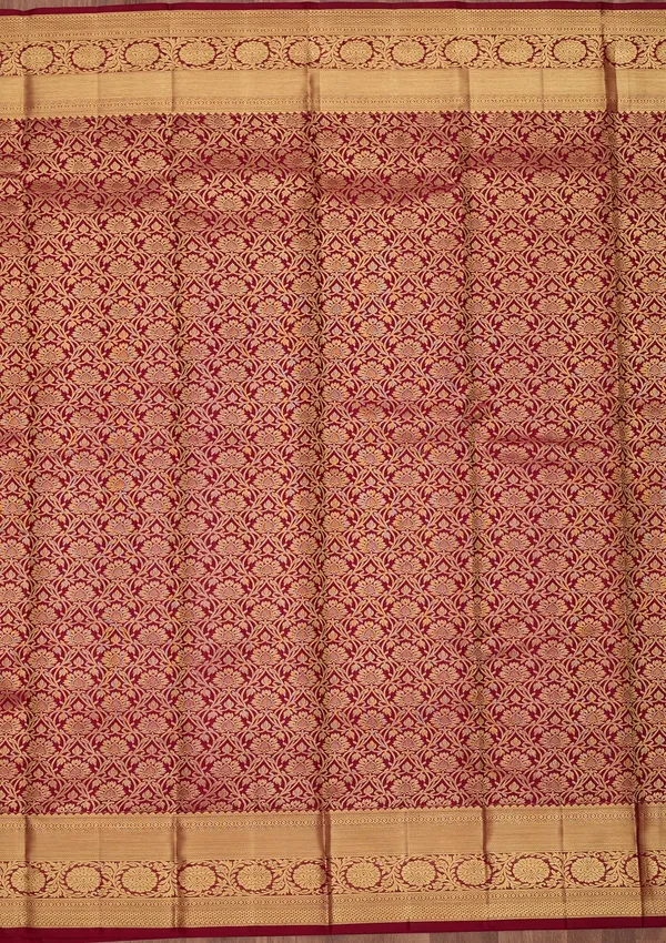 Maroon_Dharmavaram_Pure_Silk_Saree