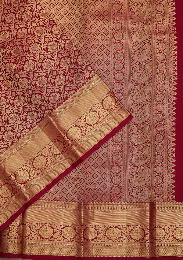 Maroon_Dharmavaram_Pure_Silk_Saree