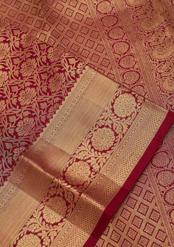Maroon_Dharmavaram_Pure_Silk_Saree