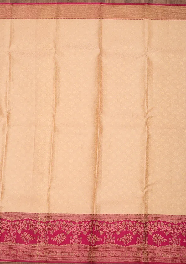 Cream_Dharmavaram_Art_Silk_Saree