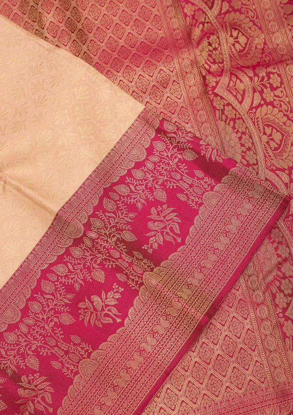 Cream_Dharmavaram_Art_Silk_Saree