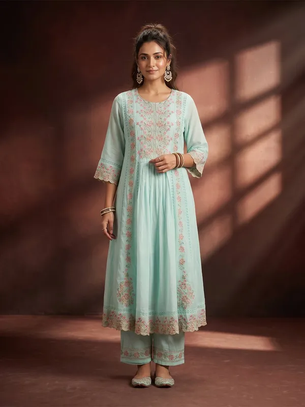 Sea_Green_Threadwork_Cotton_Readymade_Salwar_Suit
