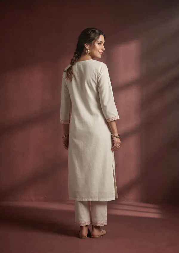White_Threadwork_Art_Silk_Readymade_Salwar_Suit