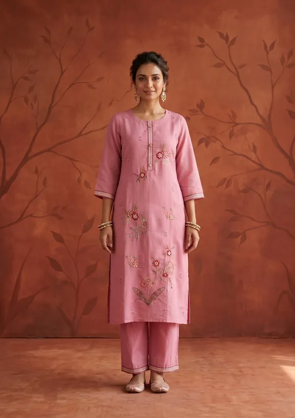 Onion_Pink_Threadwork_Art_Silk_Readymade_Salwar_Suit