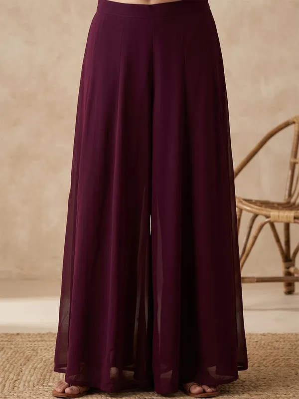 Wine_Cutdana_Georgette_Readymade_Salwar_Suit
