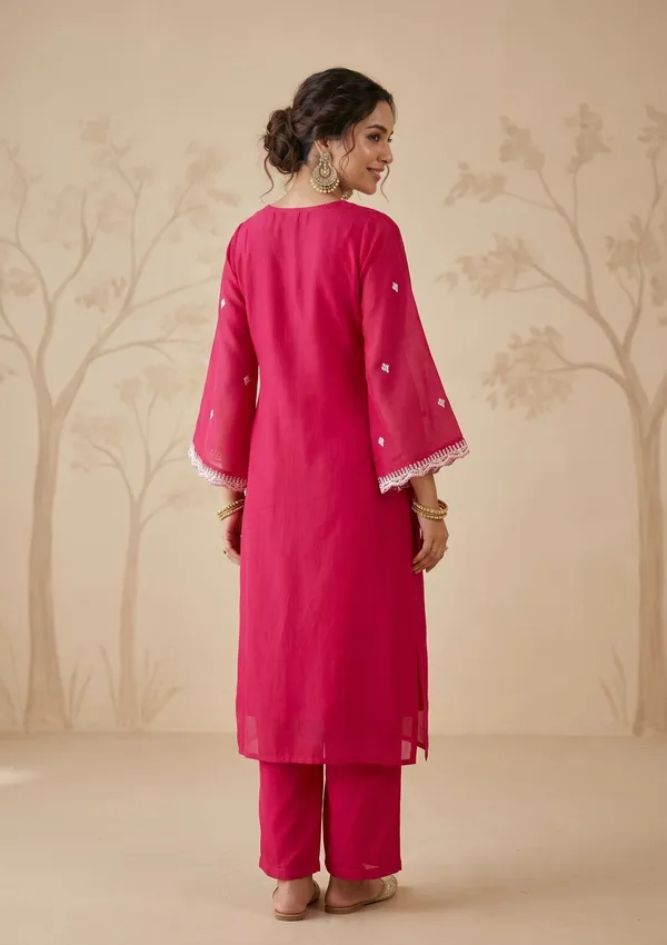 Rani_Pink_Cording_Chanderi_Readymade_Salwar_Suit