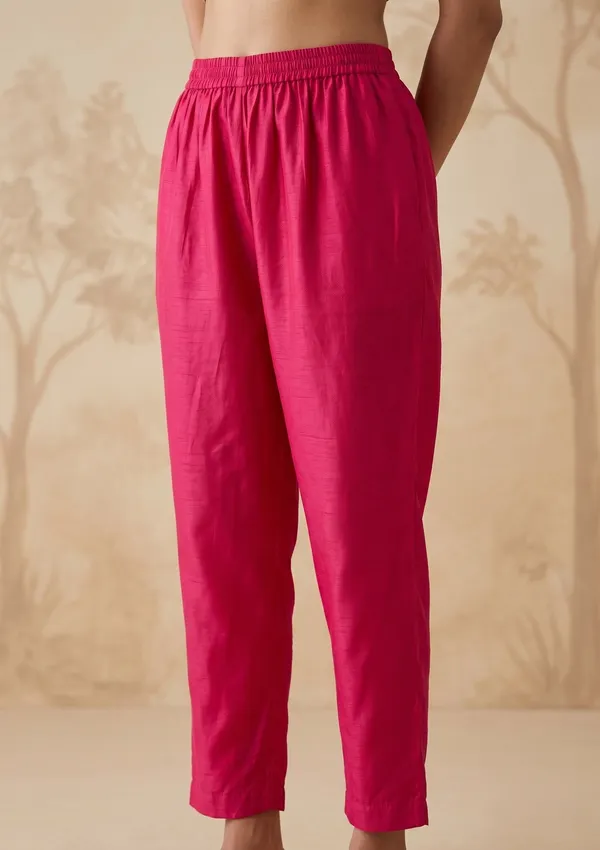Rani_Pink_Cording_Chanderi_Readymade_Salwar_Suit