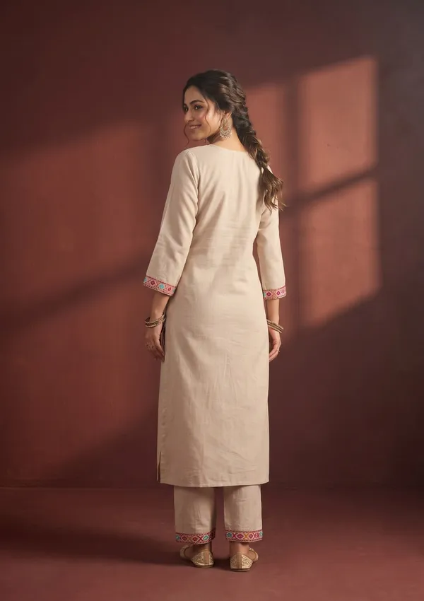 Beige_Threadwork_Art_Silk_Readymade_Salwar_Suit