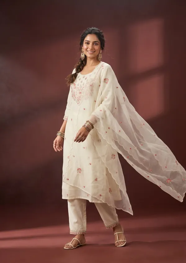 Off_White_Threadwork_Art_Silk_Readymade_Salwar_Suit