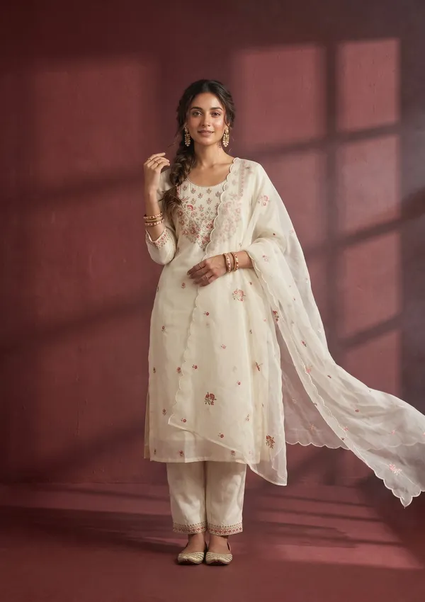 Off_White_Threadwork_Art_Silk_Readymade_Salwar_Suit