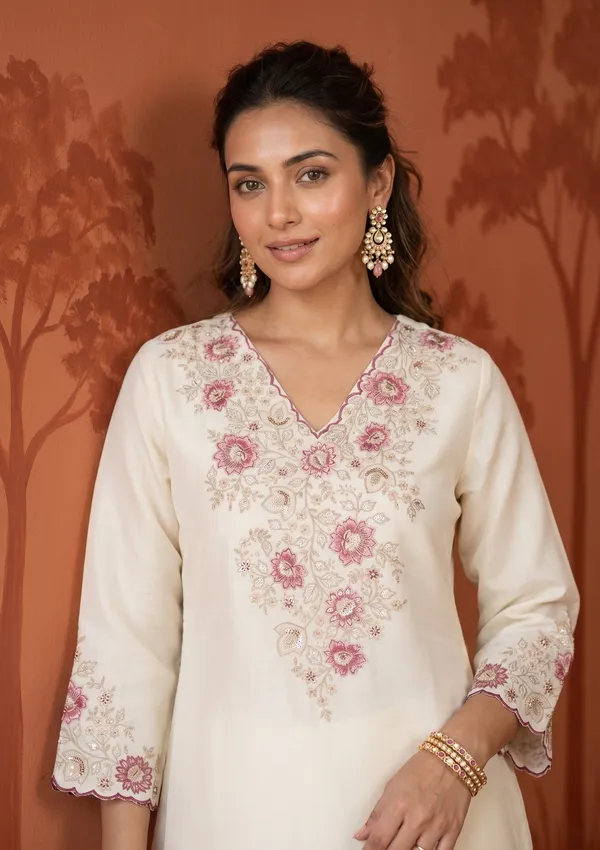 Cream_Threadwork_Chanderi_Readymade_Salwar_Suit