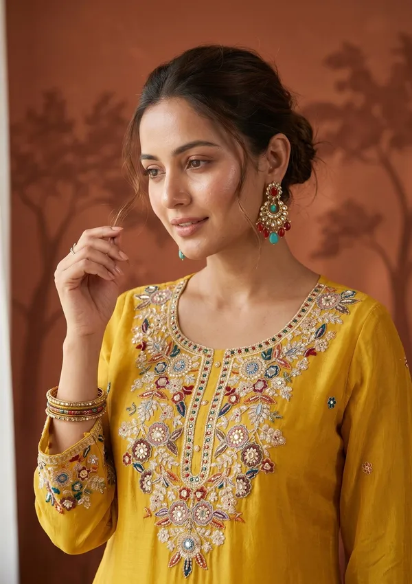Mustard_Threadwork_Crepe_Readymade_Salwar_Suit