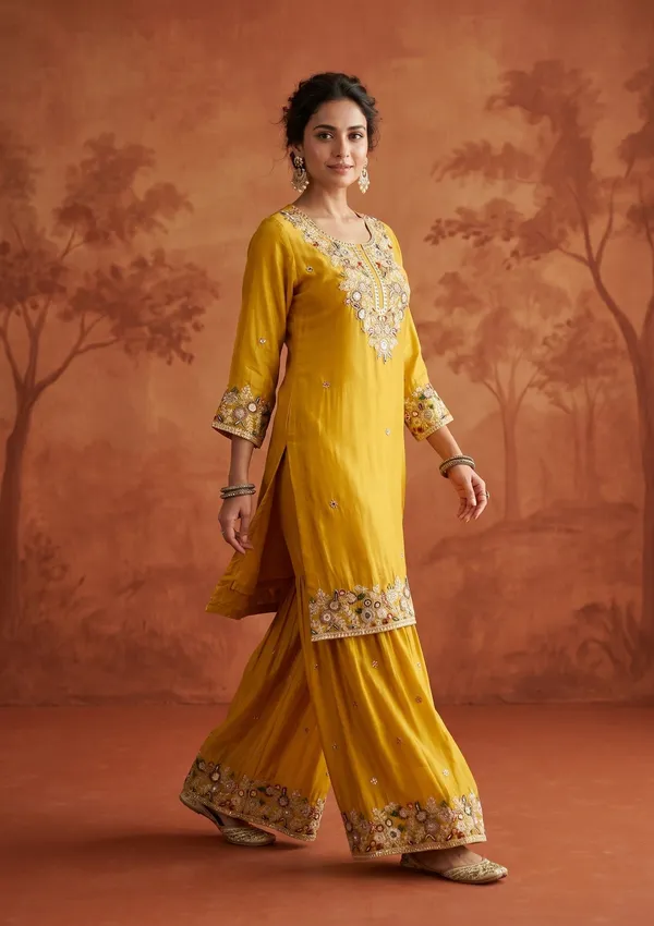 Mustard_Threadwork_Crepe_Readymade_Salwar_Suit