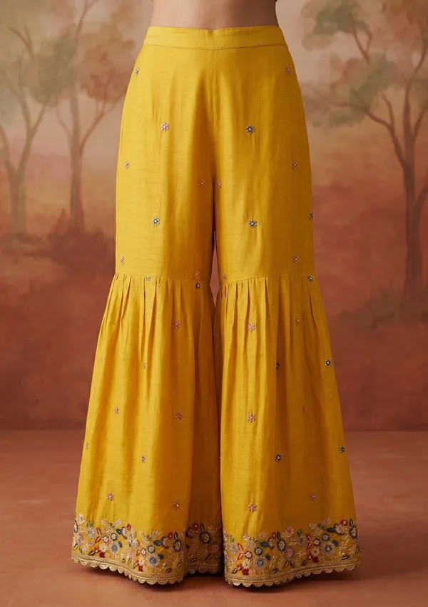 Mustard_Threadwork_Crepe_Readymade_Salwar_Suit