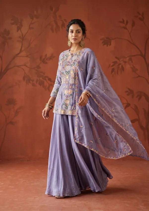 Lavender_Threadwork_Crepe_Readymade_Salwar_Suit