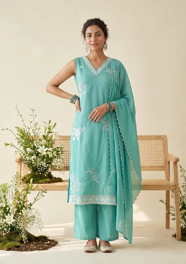Sea_Green_Threadwork_Chanderi_Readymade_Salwar_Suit